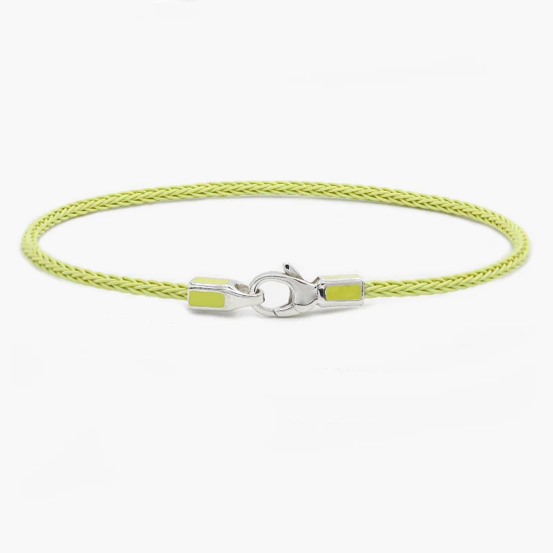 stellar star bracelet-2mm Sailing Cable Bracelet With Sterling Silver Clasp (Canary Yellow)