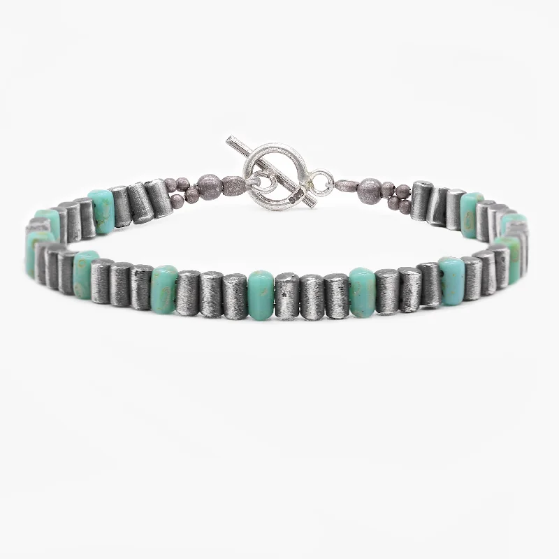 emerald healing bracelet-5mm "Paphos" Silver Bracelet