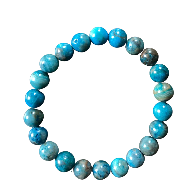 flow gemstone bracelet-Aquamarine Quartz Blue 8mm Bracelet