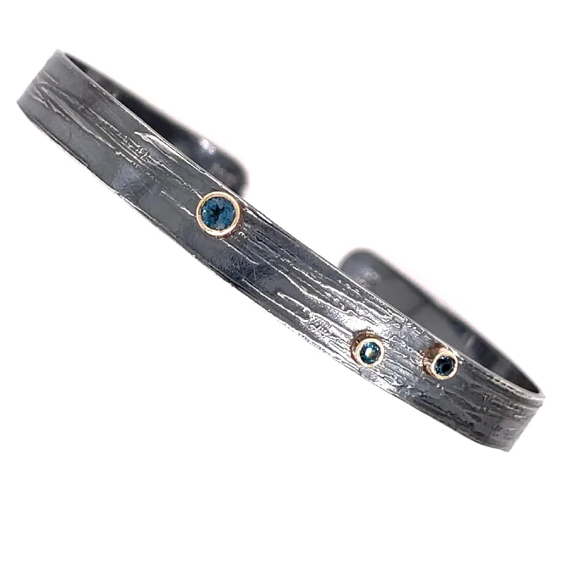 urban angular bracelet-Birch Cuff with London Blue Topaz (C401oxk)