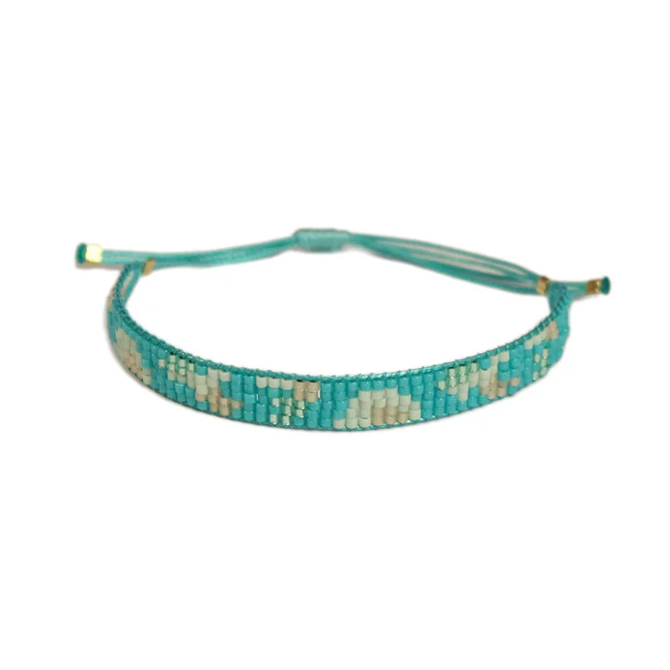 braided charm bracelet-Camo Bracelet - Turquoise