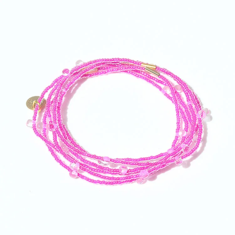 frond chain bracelet-Candy Bracelets / Set of 6 / Magenta