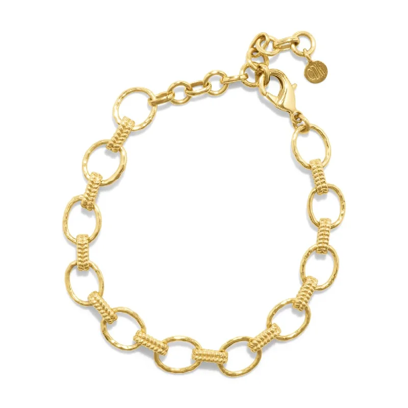 wanderlust chic bracelet-Cleopatra Small Link Bracelet, 7+1.5" - Gold