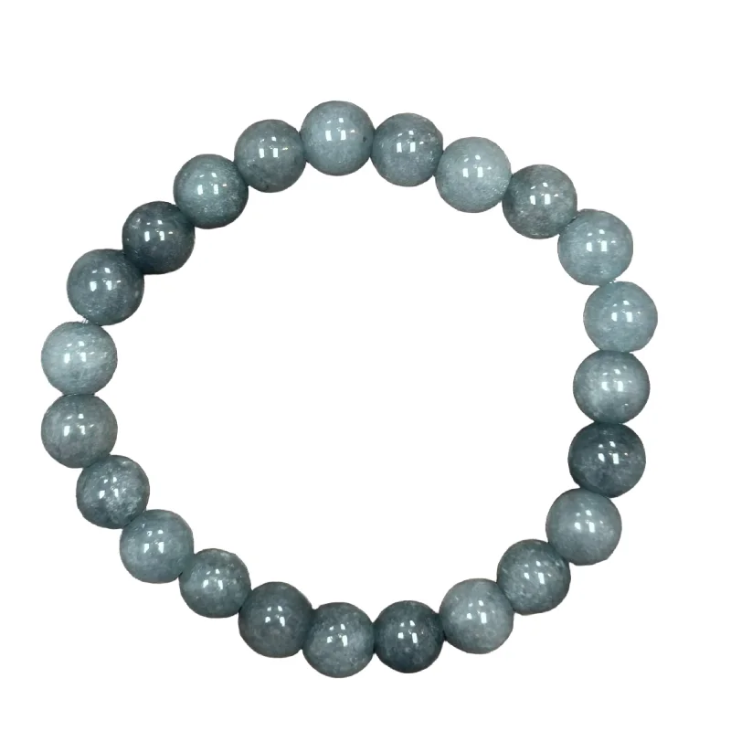 elegant beaded bracelet-Blue Grey Jade 8mm Bracelet