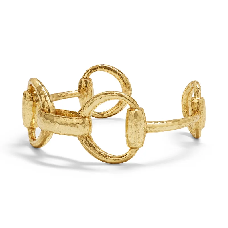 rose gold arc bracelet-Equestrian Snaffle Bit Cuff - Gold