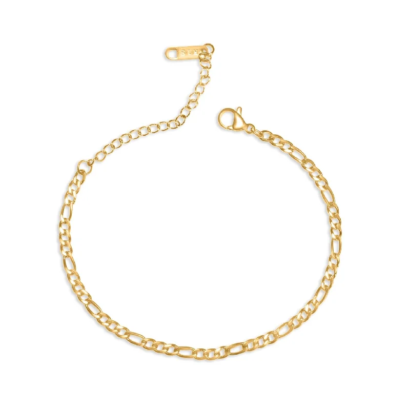 flow-shaped bangle bracelet-Thin Figaro Bracelet