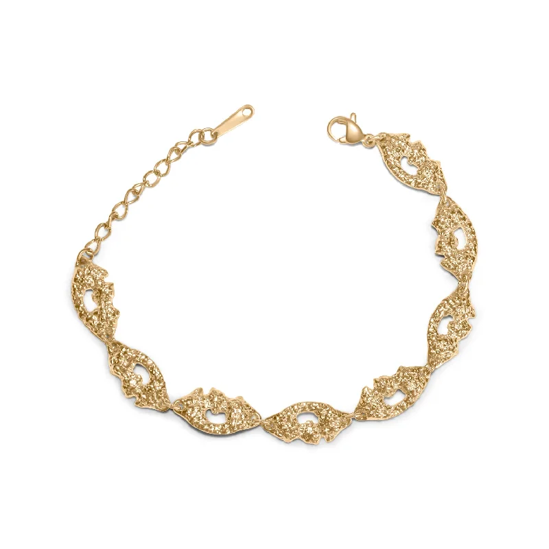 braided charm bracelet-Gold Chunks Bracelet