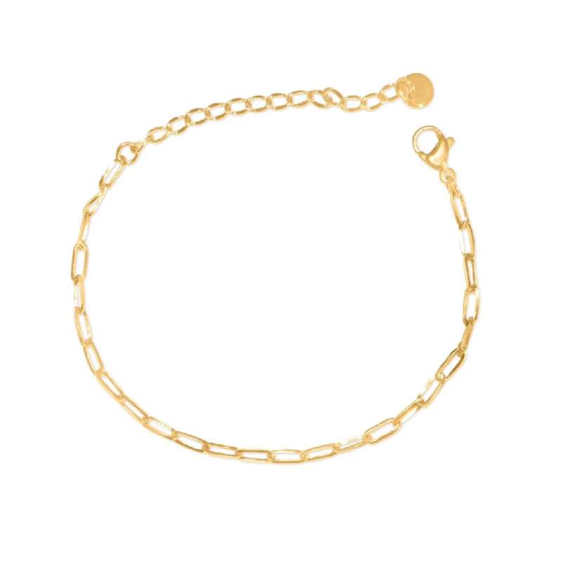 ruby chain bracelet-Gold Oval Chain Bracelet