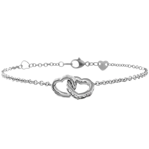 pearl knotted bracelet-Hearts On Fire Lorelei Interlocking Diamond Heart Bracelet