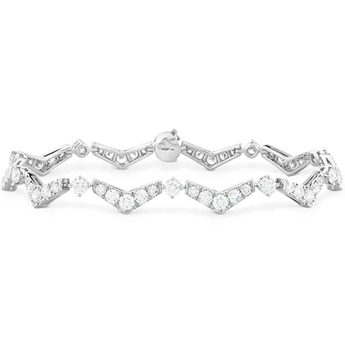 heavy silver bracelet-Hearts On Fire Triplicity Pointed Line Diamond Bracelet