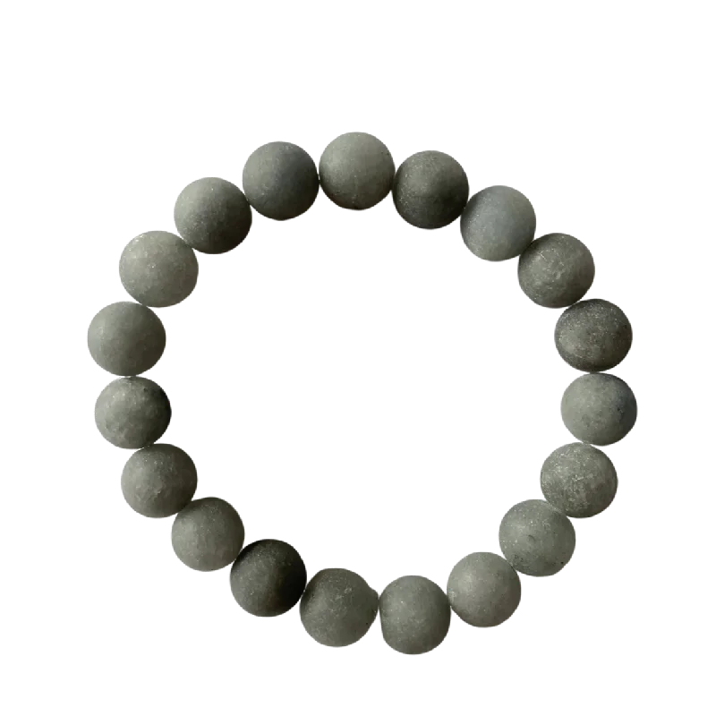 heavy statement bracelet-Matte Midnight Blue Grey Jade 10mm Bracelet