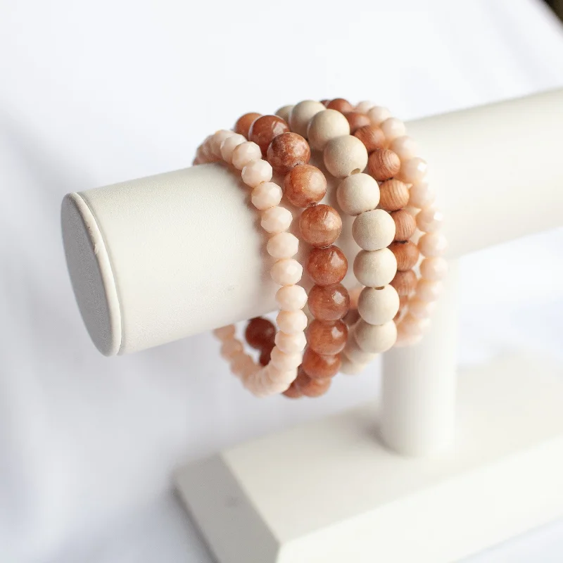 ten-stone bracelet-Nude Blush Bracelet Stack