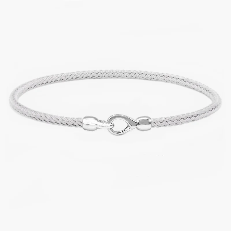 aquamarine beaded bracelet-Sailing Cable "Plata" Bracelet (Off-White)