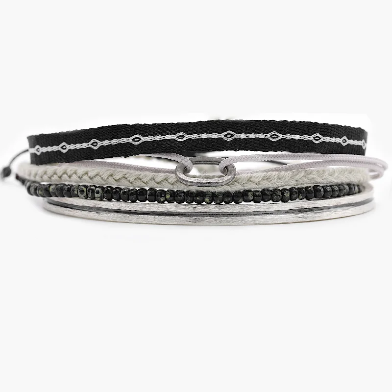 heavy gemstone bracelet-The Monochrome Stack