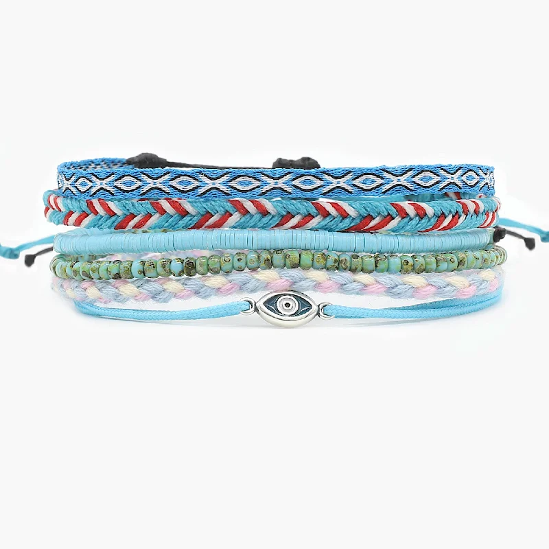 frond beaded bracelet-The St. Tropez Stack