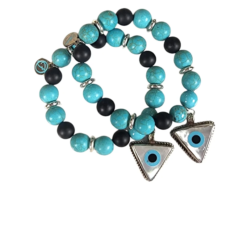 ornate trellis bracelet-The Turquoise Mother of Pearl Eye Bracelet