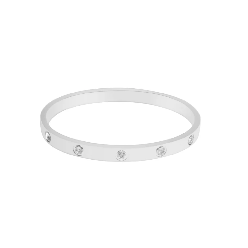 ten-gem link bracelet-Thick Silver Bracelet