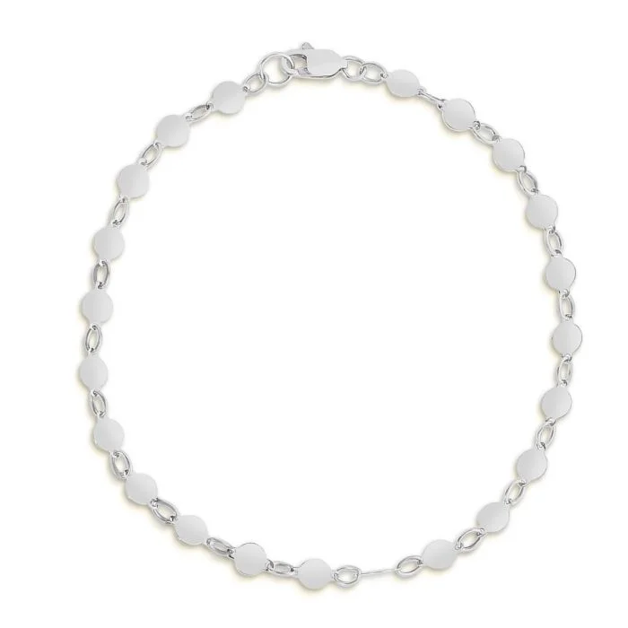 tarnished silver bracelet-White Gold Mirror Chain Bracelet