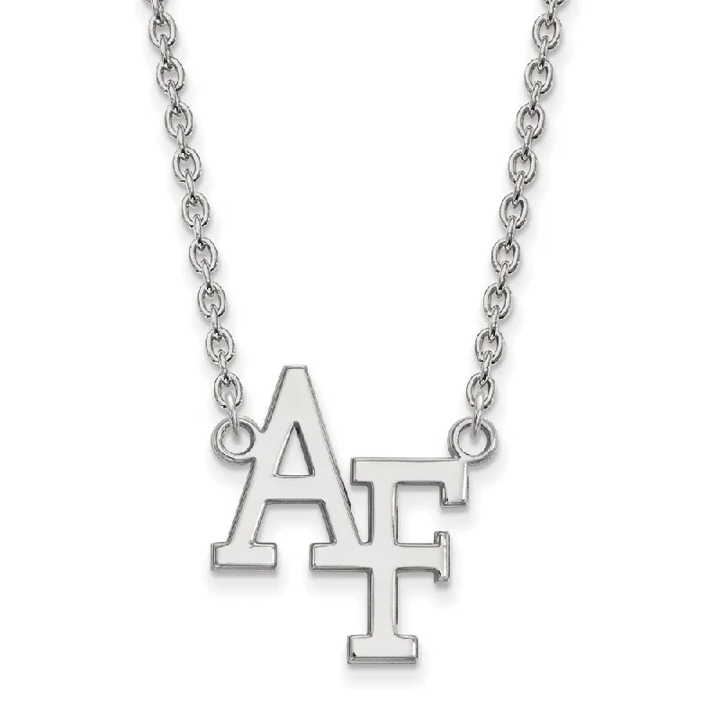 10k White Gold Air Force Academy Large Pendant Necklace