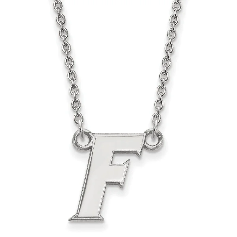 swoop chain necklace-10k White Gold U of Florida Small Initial F Pendant Necklace