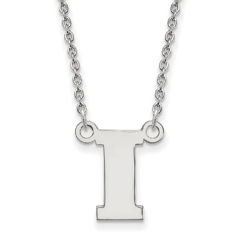 frond stamped necklace-10k White Gold U of Iowa Small Initial I Pendant Necklace