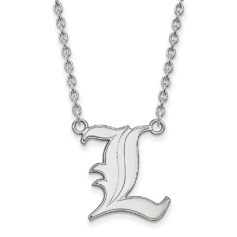 rose gold braided necklace-10k White Gold U of Louisville Large 'L' Pendant Necklace