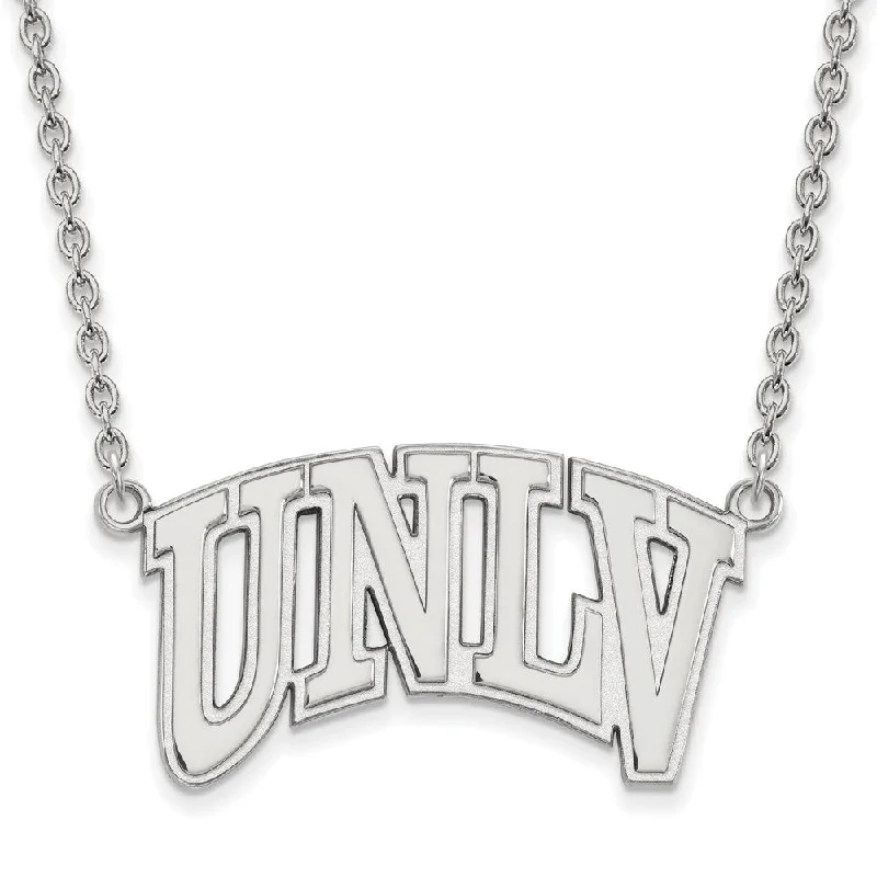 10k White Gold U of Nevada Las Vegas Large Pendant Necklace