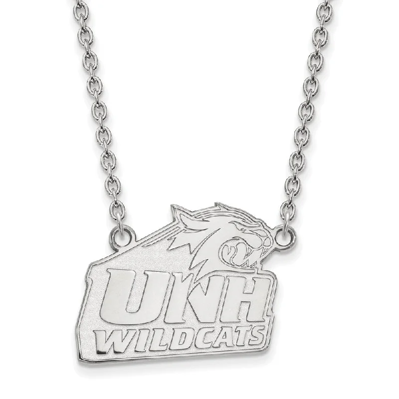 10k White Gold U of New Hampshire Large Pendant Necklace