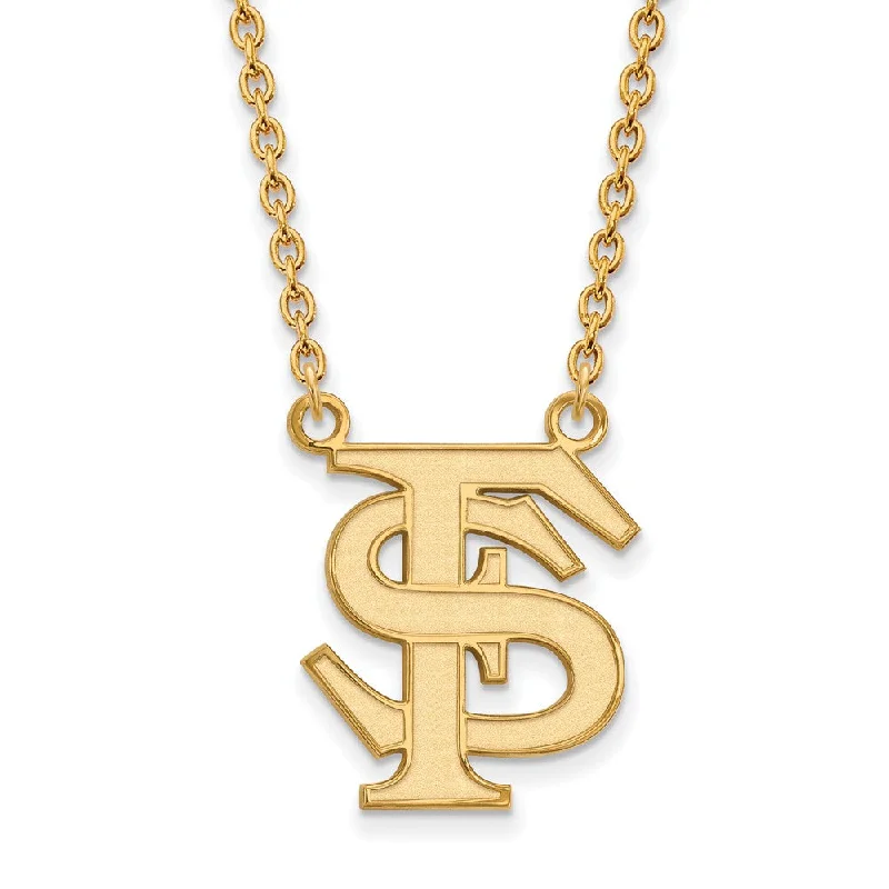 10k Yellow Gold Florida State Large 'FS' Pendant Necklace