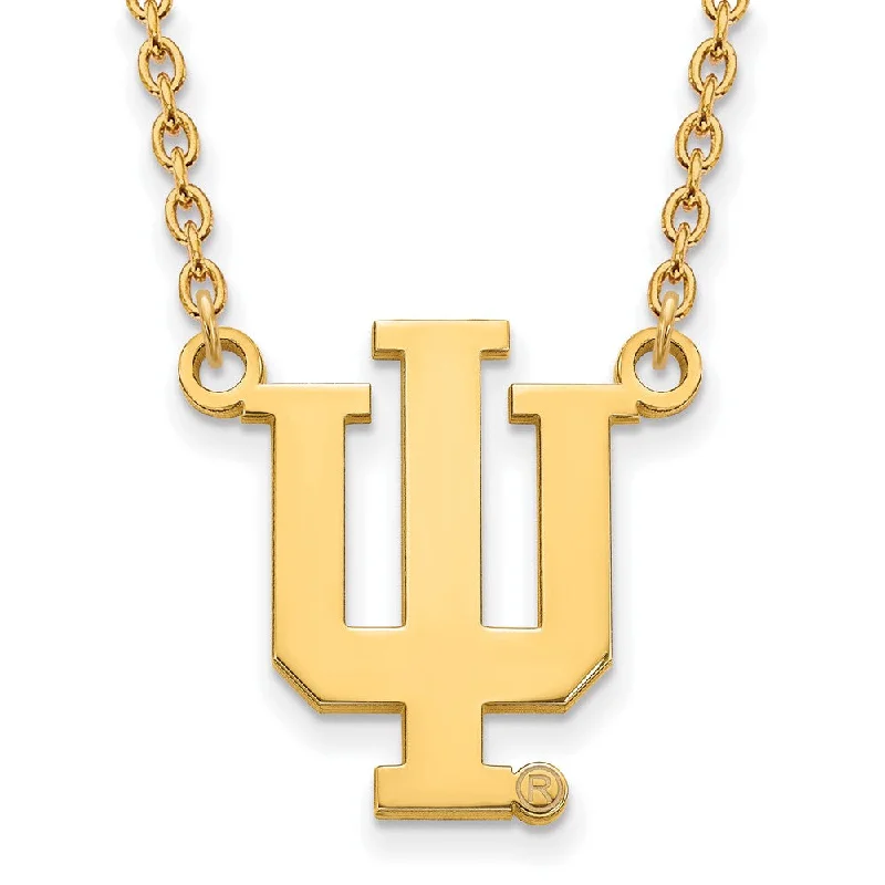 10k Yellow Gold Indiana U Large 'IU' Pendant Necklace