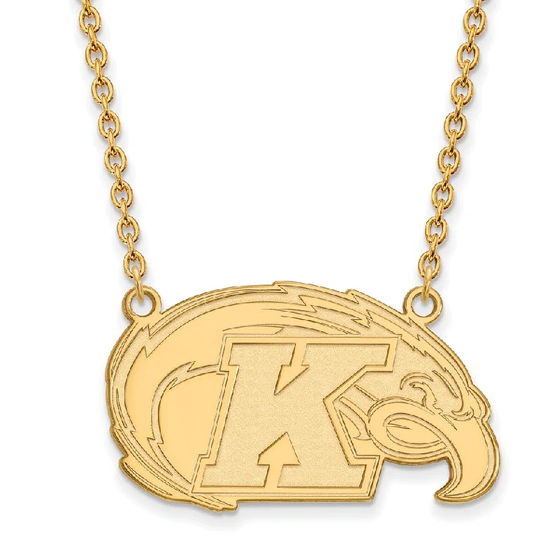 rose gold arc necklace-10k Yellow Gold Kent State Large Pendant Necklace