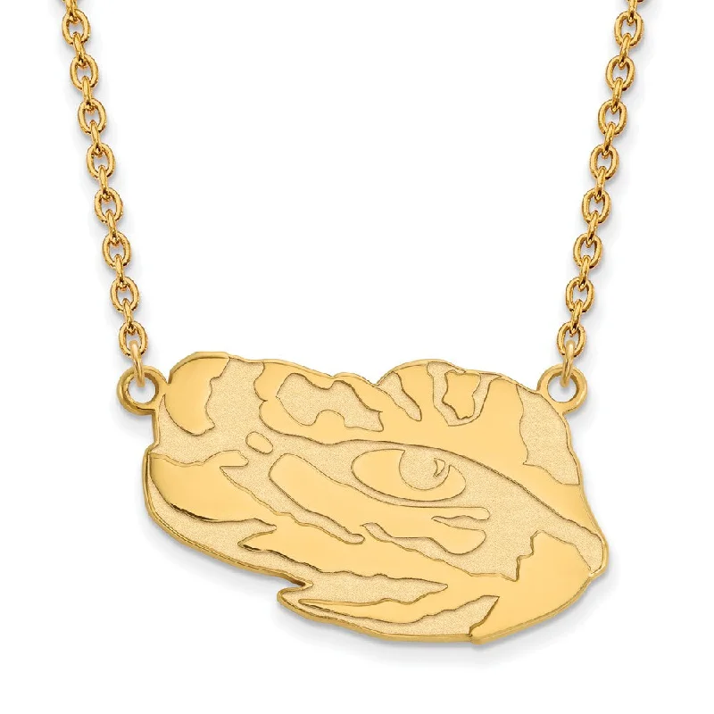 frond layered necklace-10k Yellow Gold Louisiana State Large Pendant Necklace