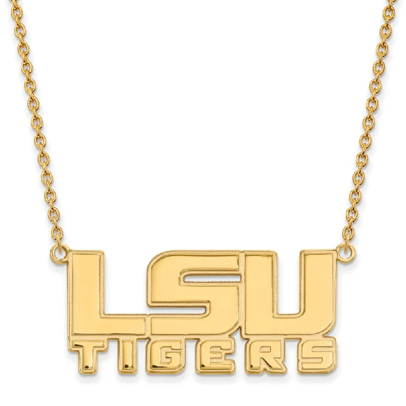 10k Yellow Gold Louisiana State 'LSU' Tiger Pendant Necklace