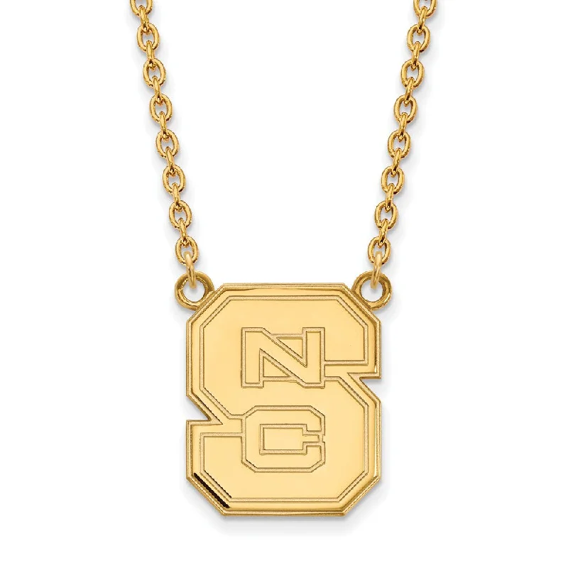 retro sapphire necklace-10k Yellow Gold North Carolina Large 'NCS' Pendant Necklace