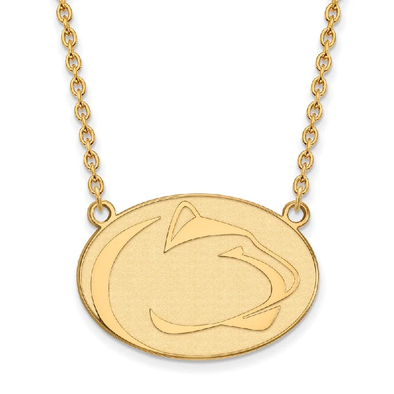 silver braid necklace-10k Yellow Gold Penn State Large Pendant Necklace