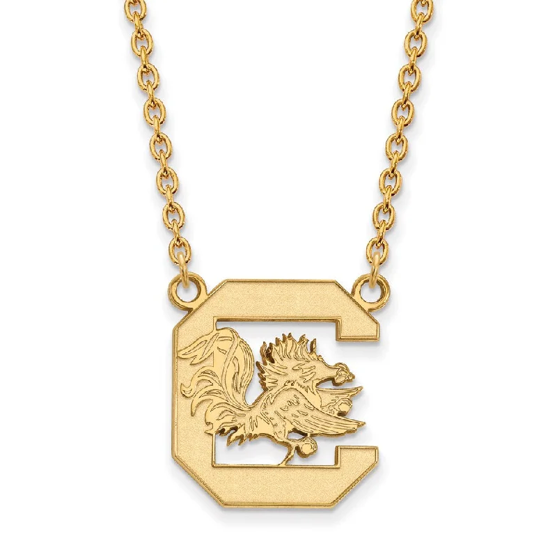 frond charm necklace-10k Yellow Gold South Carolina Large Gamecock Pendant Necklace