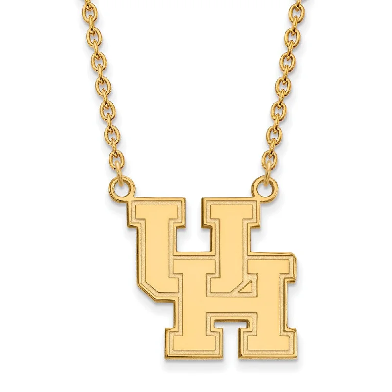 gold braid necklace-10k Yellow Gold U of Houston Large Pendant Necklace