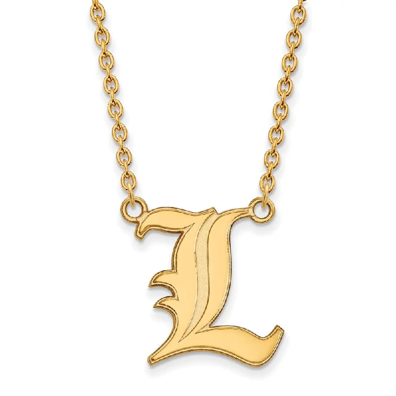 stamped love necklace-10k Yellow Gold U of Louisville Large 'L' Pendant Necklace