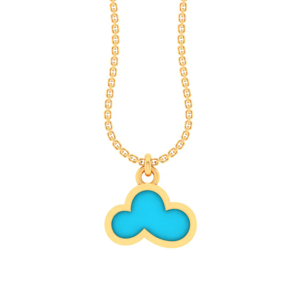 urban gemstone necklace-14k Cloud-shaped Gold Smart Watch Charm