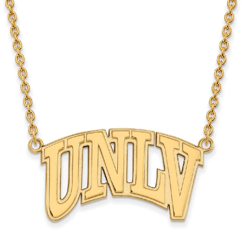 14k Gold Plated Silver U of Nevada Las Vegas Lg Pendant Necklace