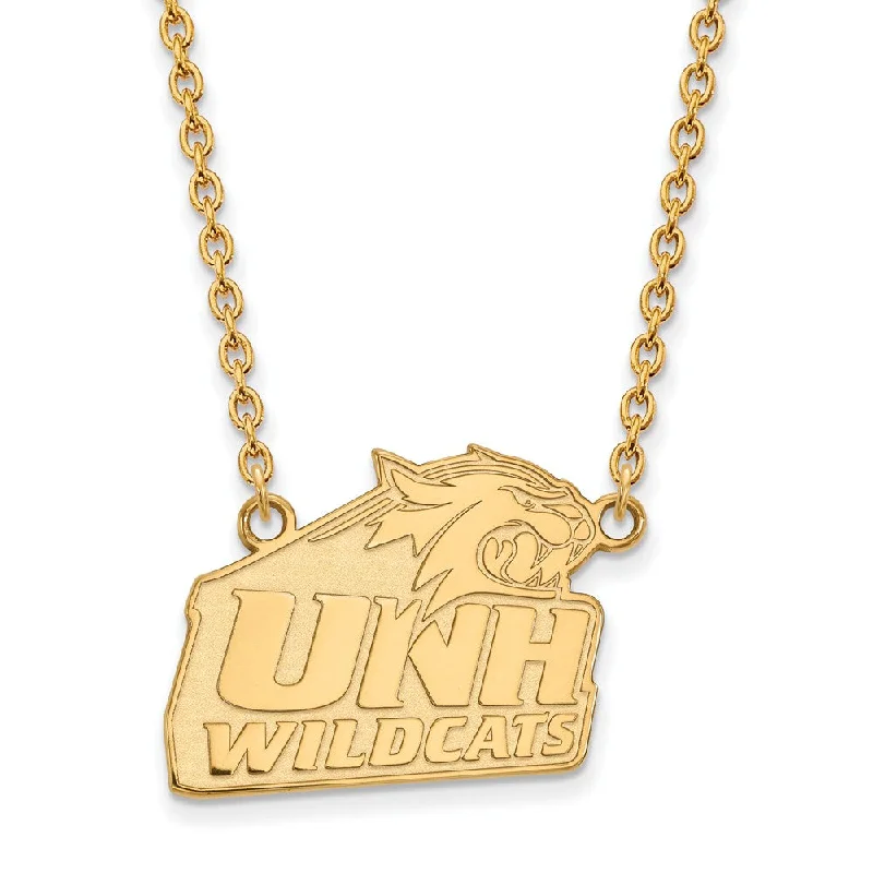 knotted gold necklace-14k Gold Plated Silver U of New Hampshire Large Pendant Necklace