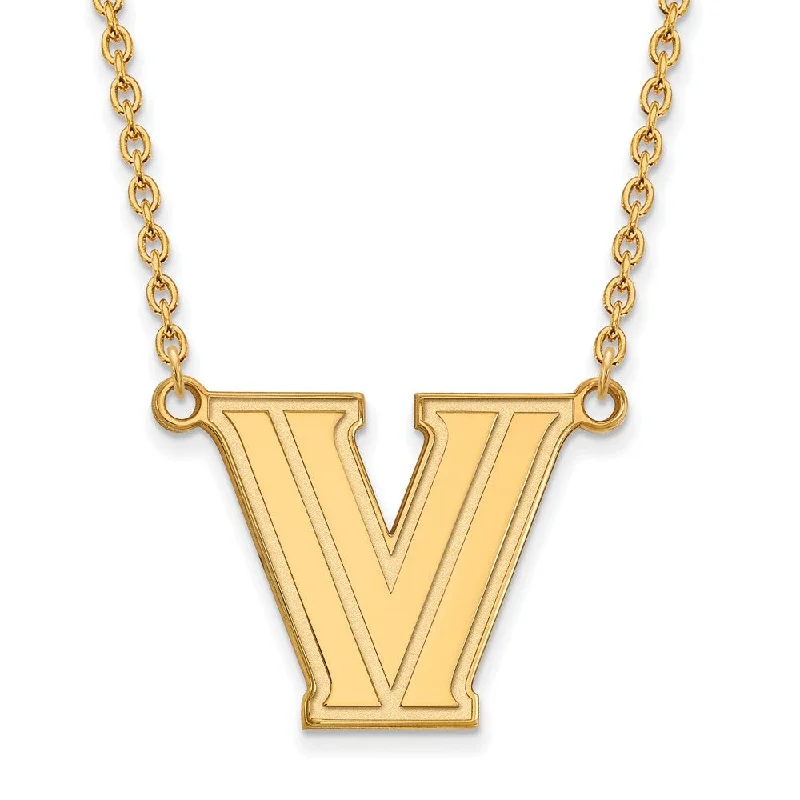 14k Gold Plated Silver Villanova U Large Pendant Necklace