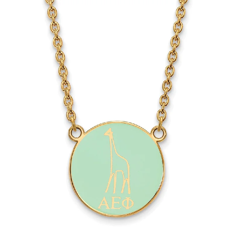 urban angular necklace-14K Plated Silver Alpha Epsilon Phi Small Enamel Necklace