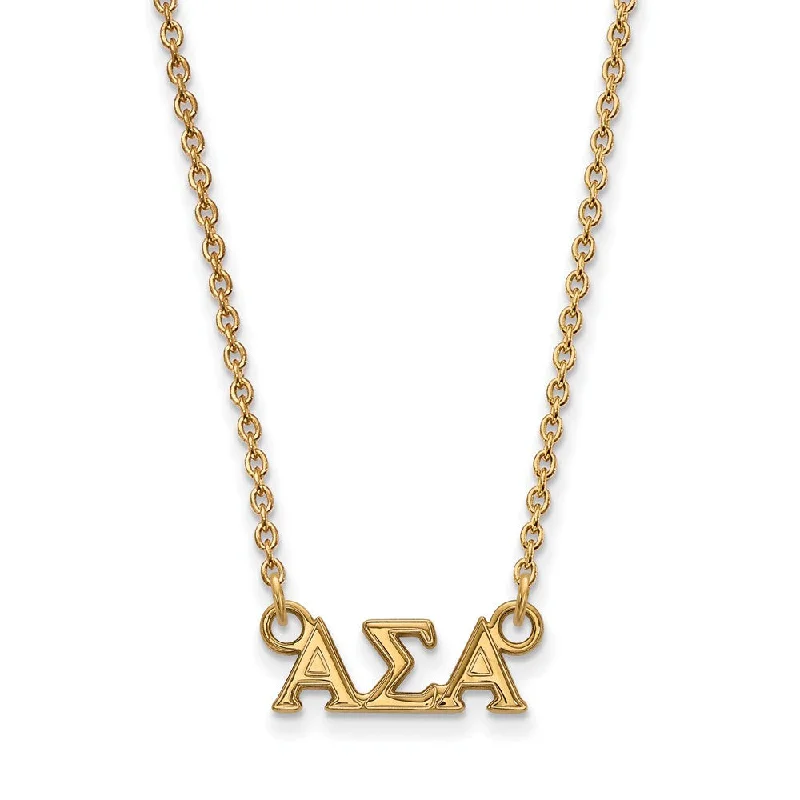 14K Plated Silver Alpha Sigma Alpha XS (Tiny) Greek Letters Necklace