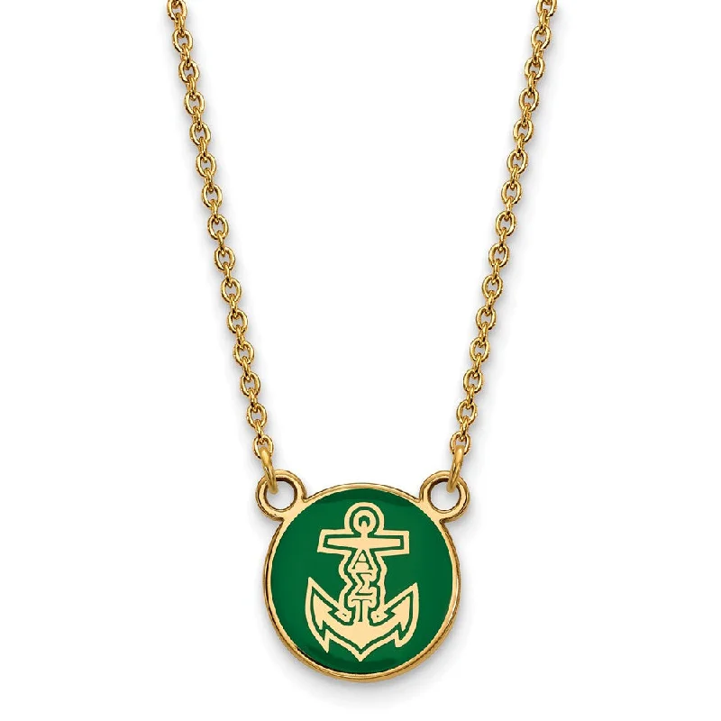 ornate trellis necklace-14K Plated Silver Alpha Sigma Tau Small Enamel Logo Necklace