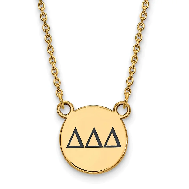 elegant modern necklace-14K Plated Silver Delta Delta Delta Sm Enamel Greek Letters Necklace