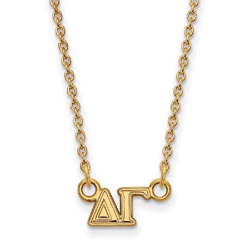 bendable gold necklace-14K Plated Silver Delta Gamma XS (Tiny) Greek Letters Necklace