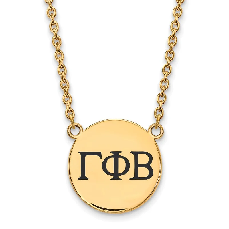 bendable pendant necklace-14K Plated Silver Gamma Phi Beta Large Enamel Greek Letters Necklace