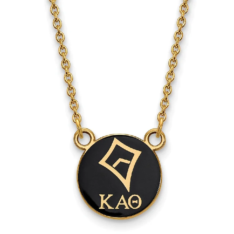 14K Plated Silver Kappa Alpha Theta Small Enamel Logo Necklace