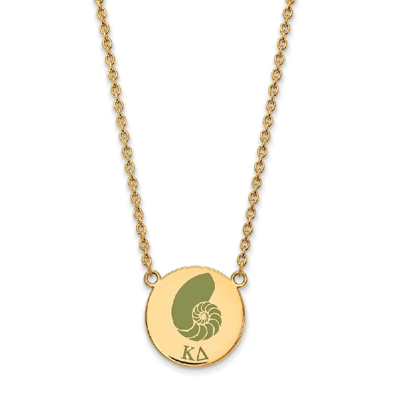 14K Plated Silver Kappa Delta Large Enamel Necklace